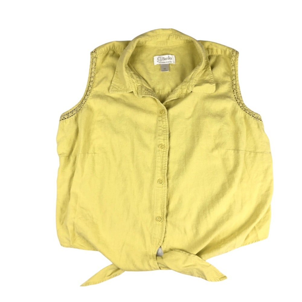 CJ bank Front Tie Top in Chartreuse size XL